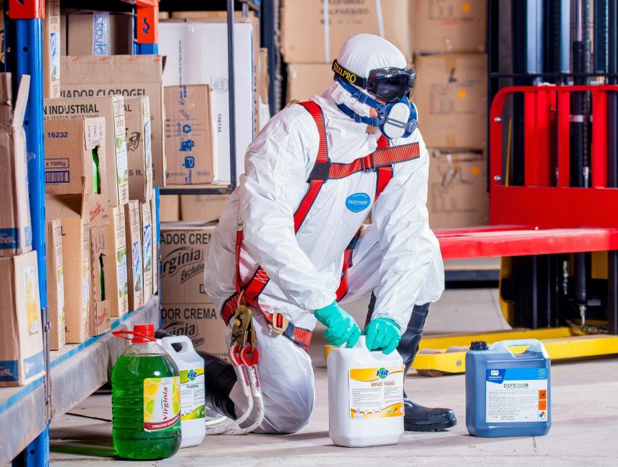 Professional cleaner at work